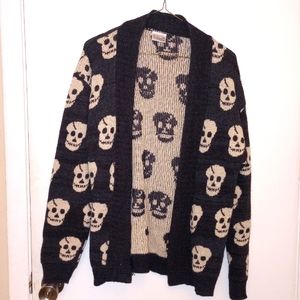 Infiniti Design London Skull Print Knit Cardigan Size 2XL